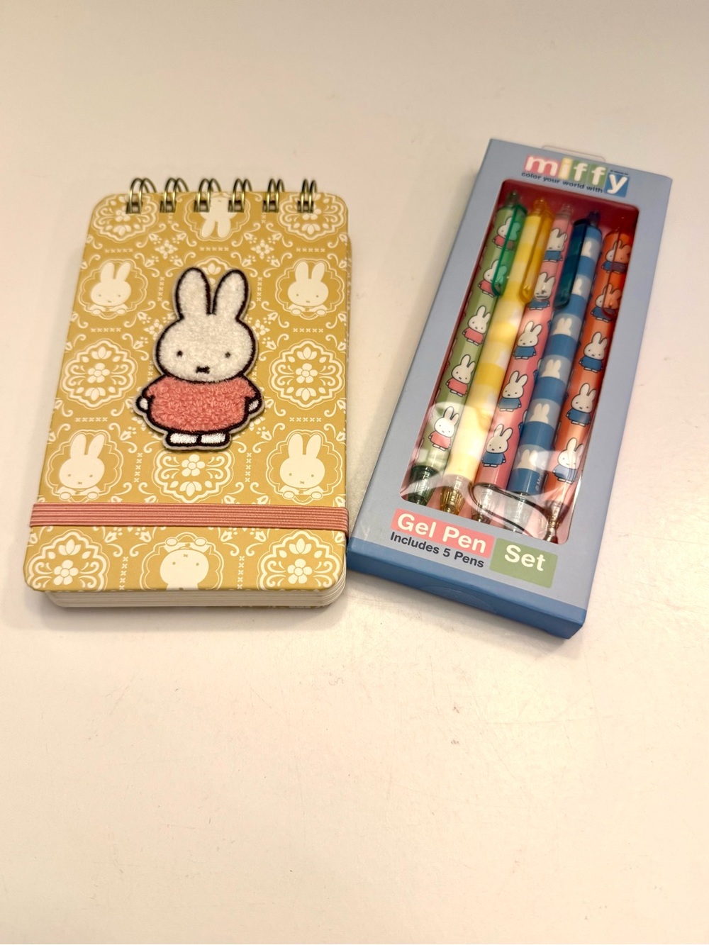 miffy Yellow Spiral Notebook with 5-Piece Gel Pen Set
